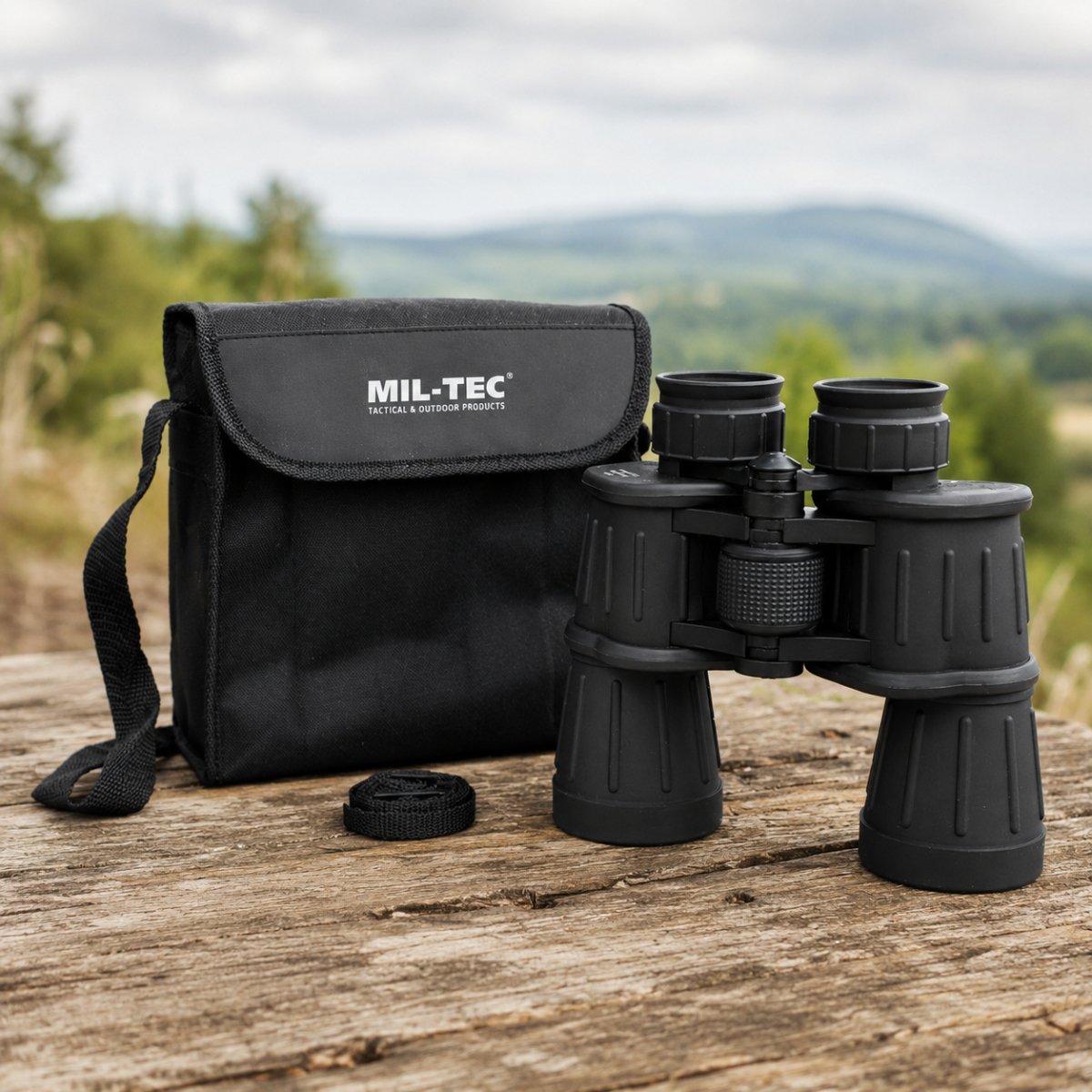 Mil-Tec gummibelagd kikare 7x50 Utomhusvandring Jaktoptik Svart
