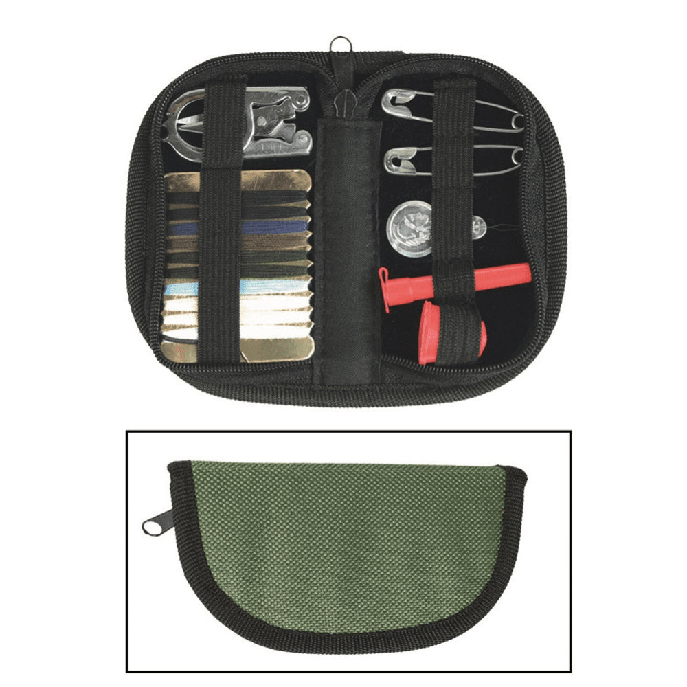 Mil-Tec sömnadssats påse Travel Camping Reparation Survival Set Olive Darb