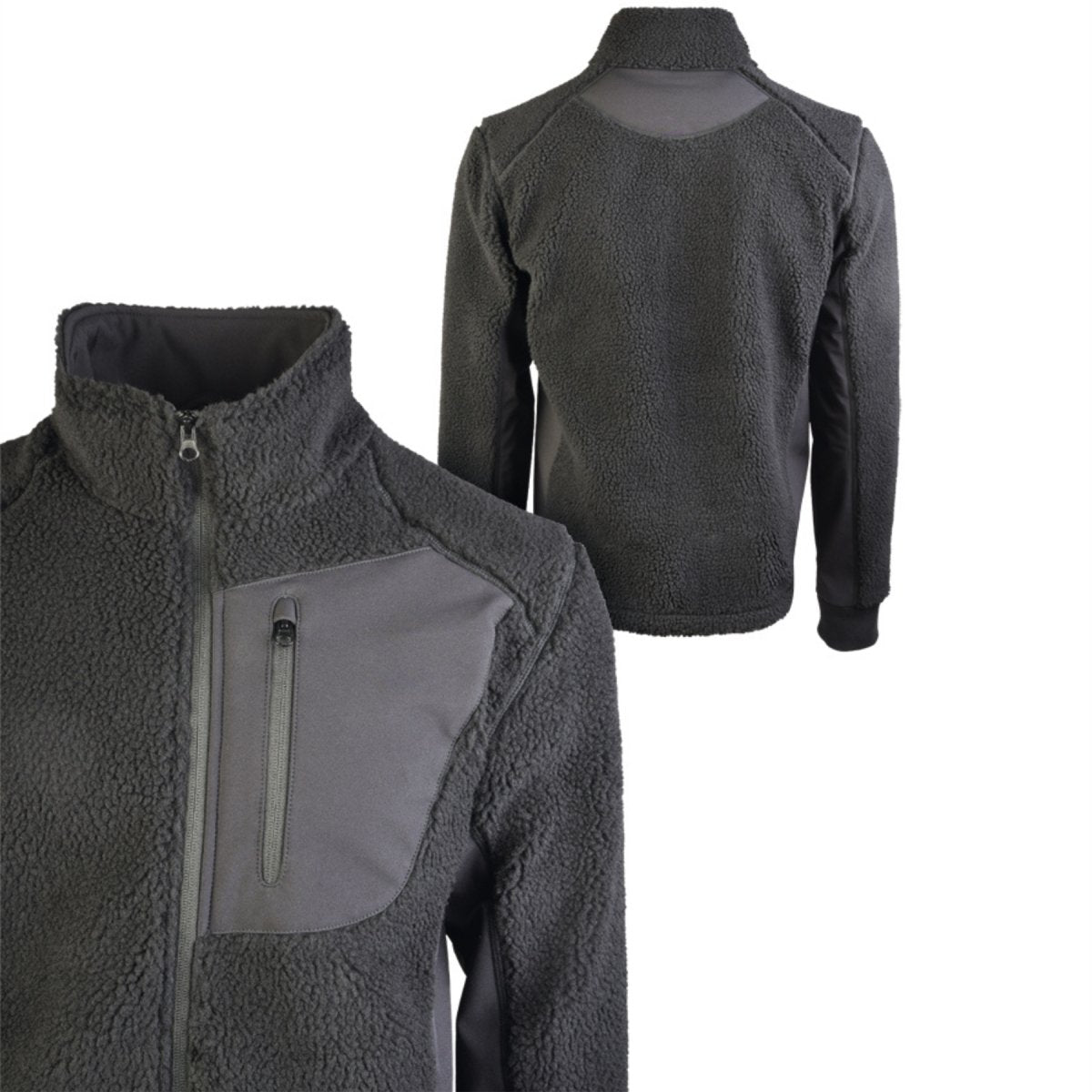 Mil-Tec Sherpa Fleecejacka Bearforce Varm Teddy Fleece Utomhussvart