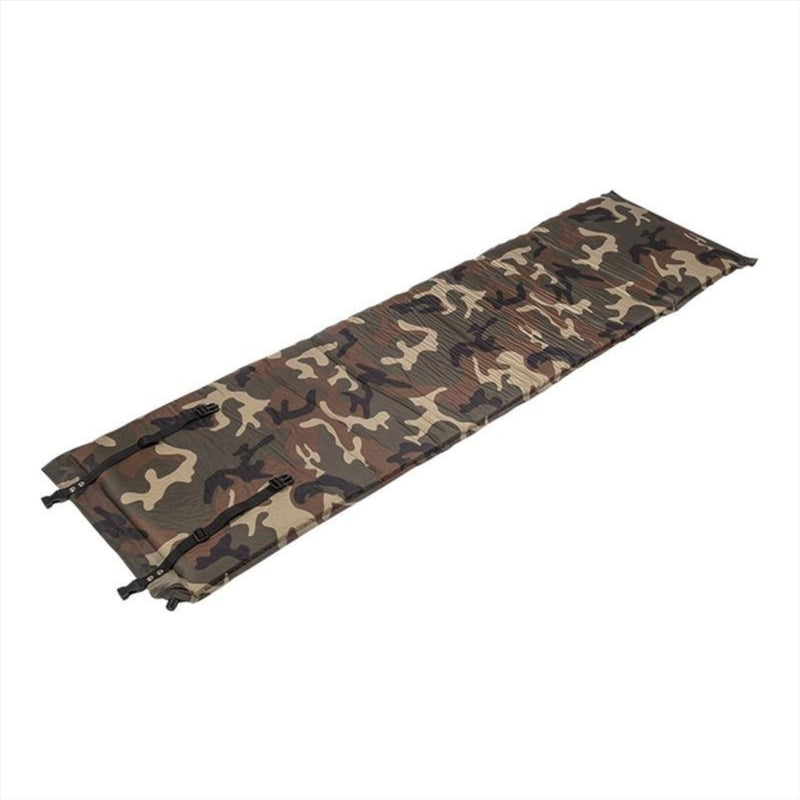 Mil-Tec Sleeping Pad 185cm Självuppblåsbar MATRESS WOODLAND CAMOUFLAGE
