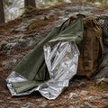 Mil-Tec Survival Blanket Emergency Thermal Lättvikts oliv aluminium aluminium