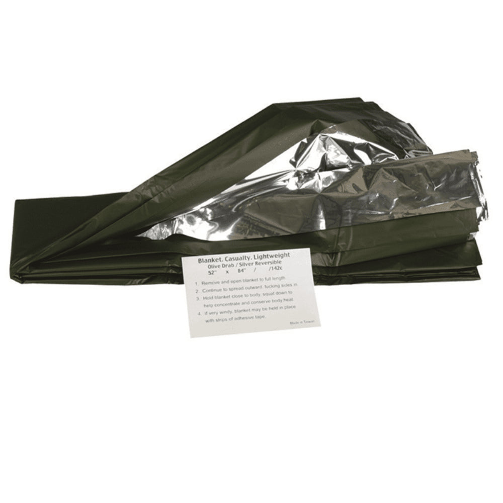 Mil-Tec Survival Blanket Emergency Thermal Lättvikts oliv aluminium aluminium