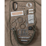 MIL-TEC Survival Kit Large 12m Paracord Fire Starter Compass Whistle Black