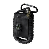 MIL-TEC Survival Kit Large 12m Paracord Fire Starter Compass Whistle Black