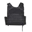Black MIL-TEC tactical plate carrier vest with adjustable straps and MOLLE webbing for combat protection and customization
