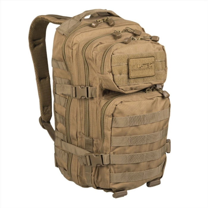 MIL-TEC US ASSAULT 20L ryggsäck Ergonomiska vadderade axelremmar Coyote - GoMilitar