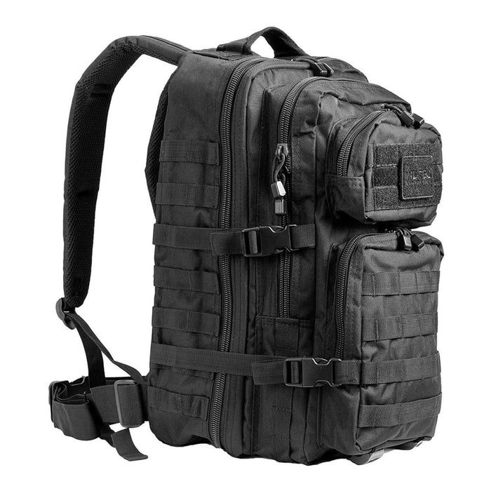 Svart MIL-TEC U.S. Assault 36L taktisk ryggsäck med flera fack och justerbara remmar för vandring och utomhusbruk