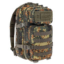 MIL-TEC U.S. Assault tactical backpack 20L flecktarn camouflage with MOLLE system and padded straps for hiking and outdoor use