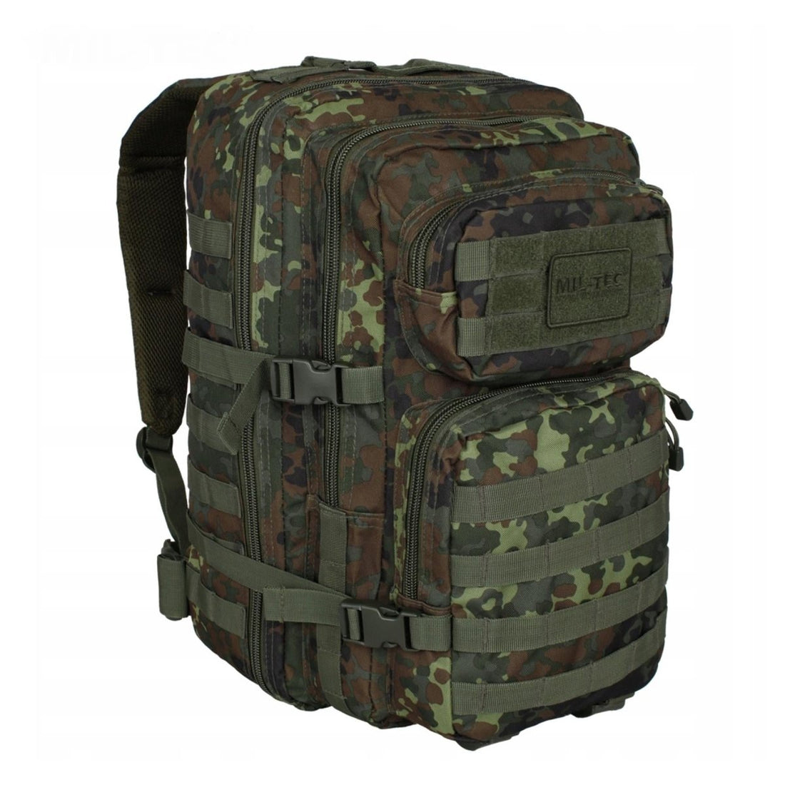 Mil-Tec U.S. Assault Trekking Ruckssack Stor 36L ryggsäck Flecktarn Daypack Väska