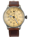 Mil-Tec Vintage Army Quartz Watch Pilot Natural Leather Armband Brown