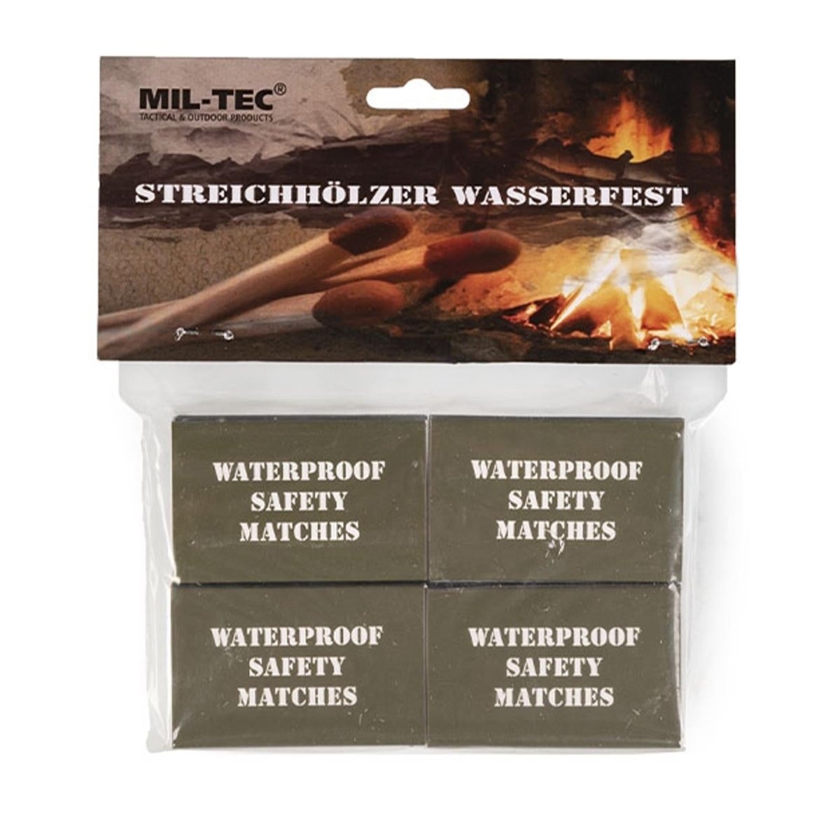 MIL-TEC vattentäta tändstickor 4-pack 35 tändstickor Utomhuscamping Survival