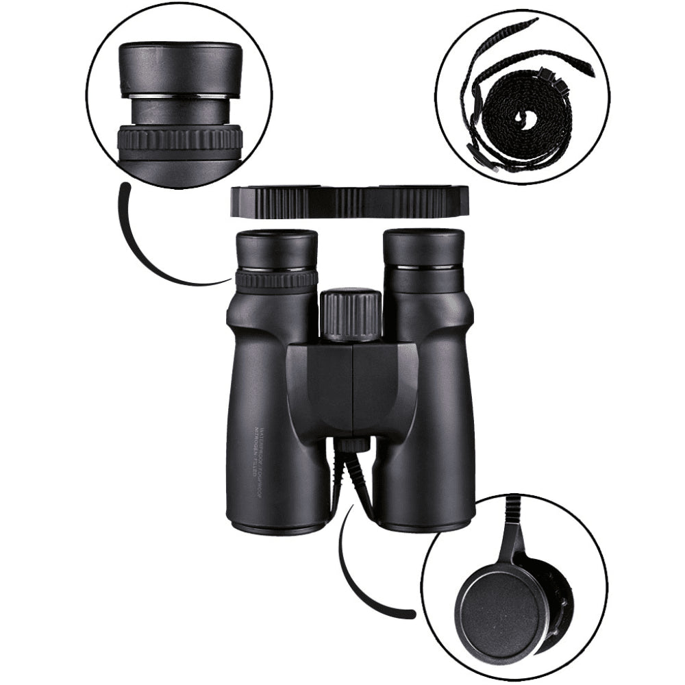 Mil-Tec Vattentät Kikare 8x42 Svart Outdoor Jakt Vandringsoptik