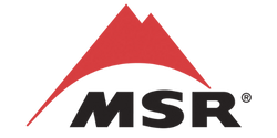 MSR logo featuring a red stylized mountain peak above bold black letters on a white background
