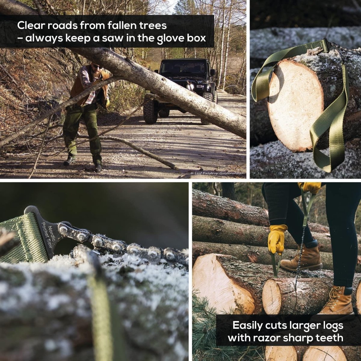 Nordic Pocket såg Emergency Outdoor Hand Chainsaw Compact Quality Green Handtag