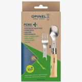 Opinel Picnic+ N°08 Bestickset Vikkniv Sked Gaffel Camping Bok