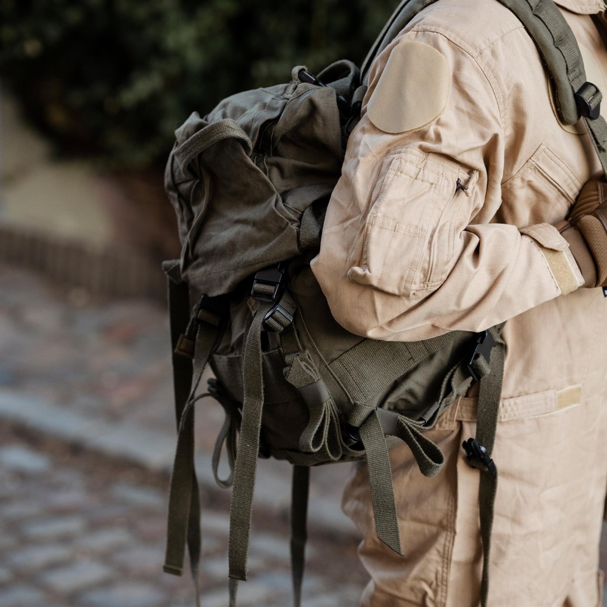 Original Österrike militär taktisk ryggsäck avtagbar toppskydd 25l od grön