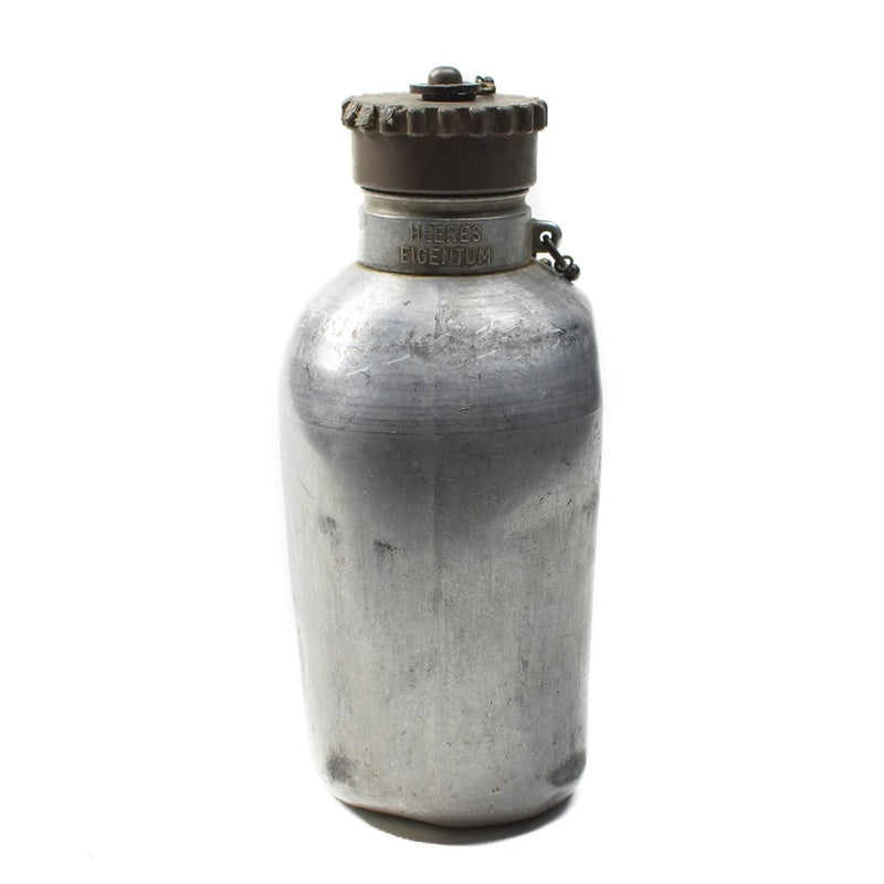 Original Österrikisk armé kantin aluminiumkolvplastplastskruv locket Militärt överskott