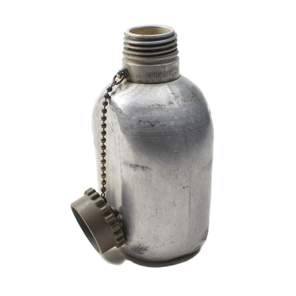 Original Österrikisk armé kantin aluminiumkolvplastplastskruv locket Militärt överskott