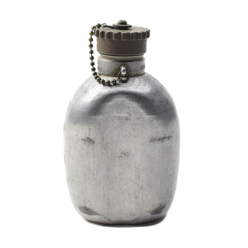 Original Österrikisk armé kantin aluminiumkolvplastplastskruv locket Militärt överskott