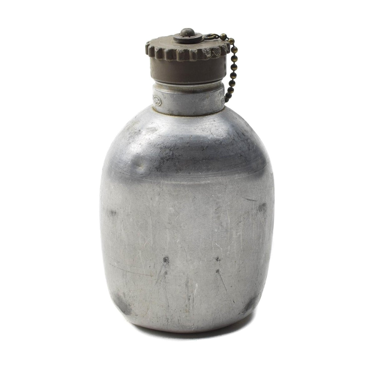 Original Österrikisk armé kantin aluminiumkolvplastplastskruv locket Militärt överskott