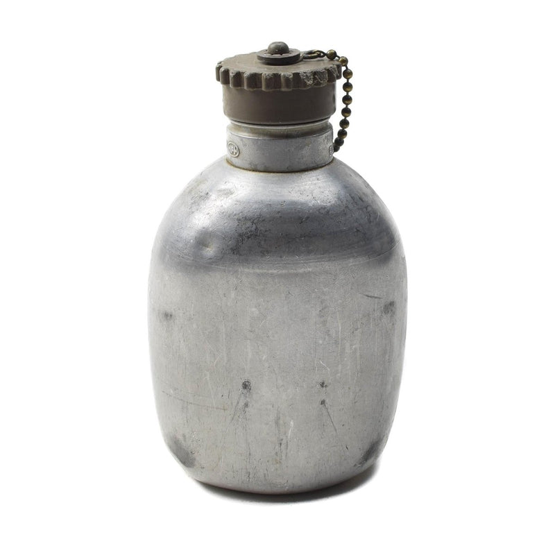 Original Österrikisk armé kantin aluminiumkolvplastplastskruv locket Militärt överskott