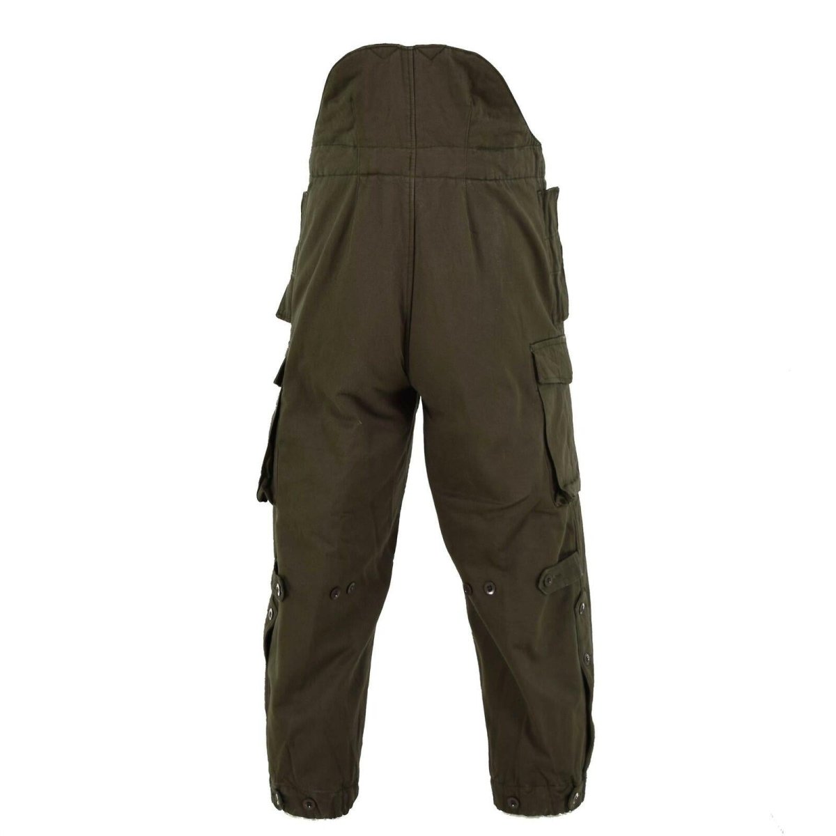 Original Österrikisk arméstridbyxor BIB Militär oliv OD övergripande med hängslen NYA