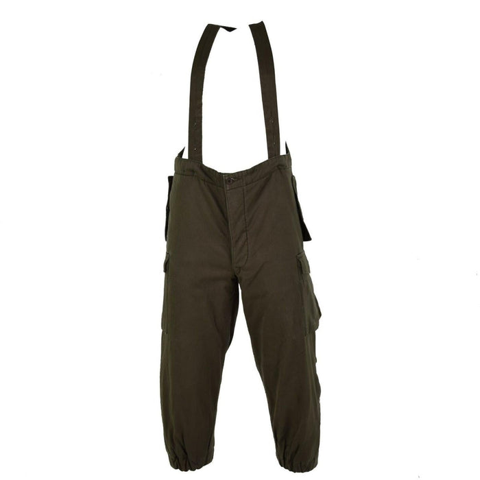 Original österrikisk armé stridsbyxor haklapp militär oliv OD overall med hängslen NYHET - GoMilitar