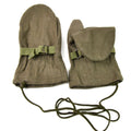 Original österrikisk armé ull Trigger Finger Vantar Vinterhandskar Olive