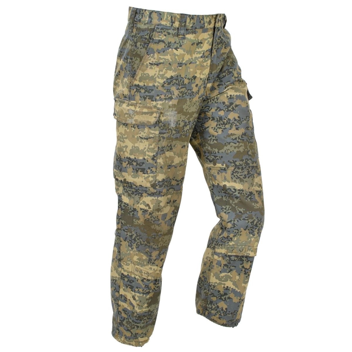 Original österrikiska militära lastbyxor förstärkta knän Tarnanzug Camo