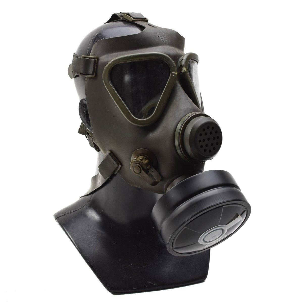Original österrikisk militär Drager Gasmask Set Militär samlarobjekt Oliv använd