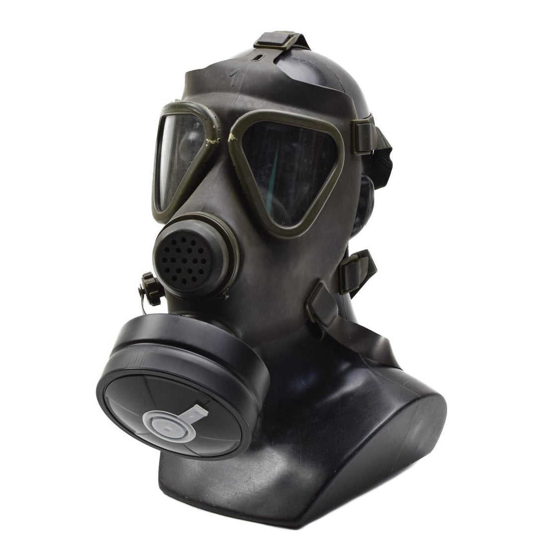 Original österrikisk militär Drager Gasmask Set Militär samlarobjekt Oliv använd