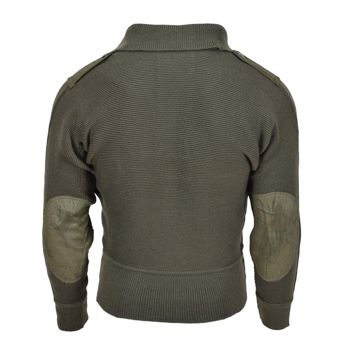 Original Österrikisk militär tröja armerade armbågar Blouson Rib Knit Pullover