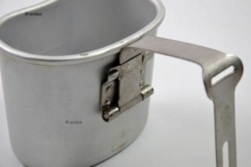 Original belgisk armé kantin cup mugg mess aluminium pot bushcraft som oss m1910