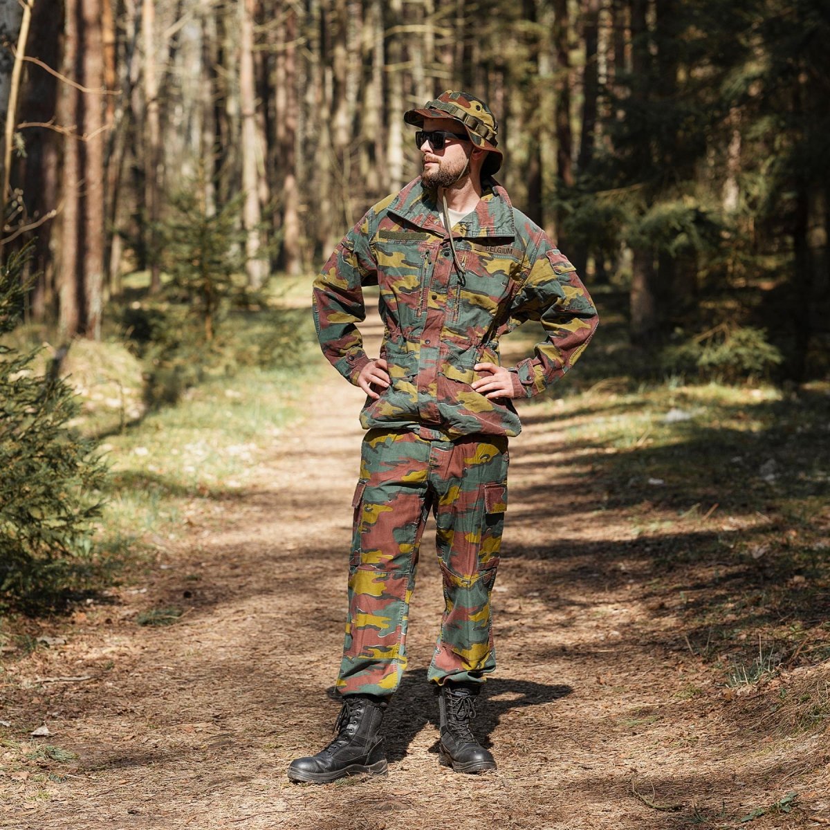 Original Belgiska arméns militära strid M90 Field Pants Jigsaw byxor överskott