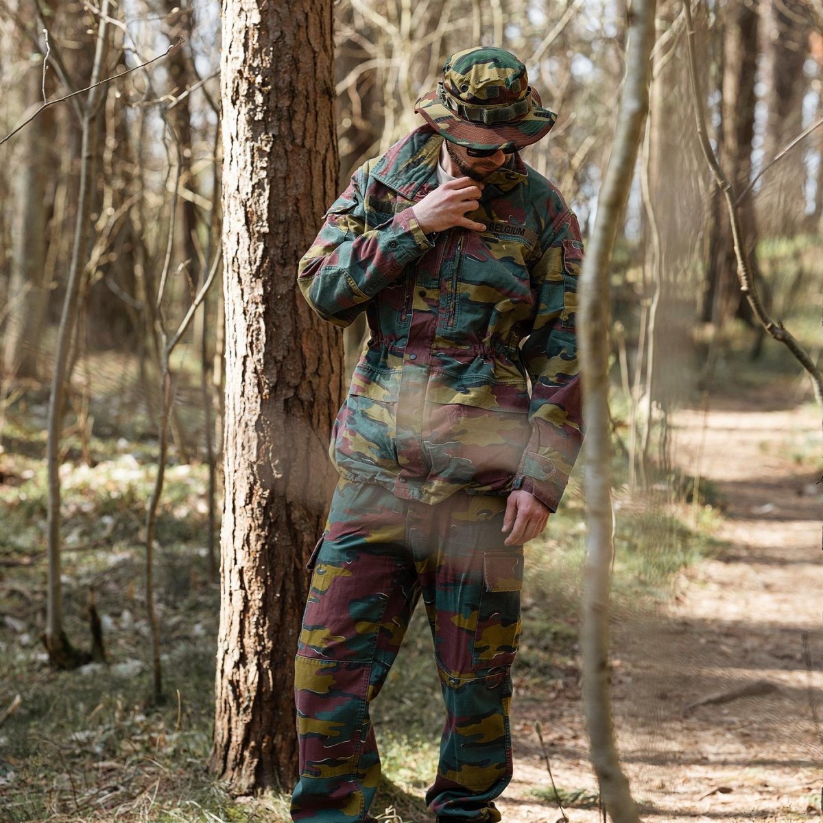 Original Belgiska arméns militära strid M90 Field Pants Jigsaw byxor överskott