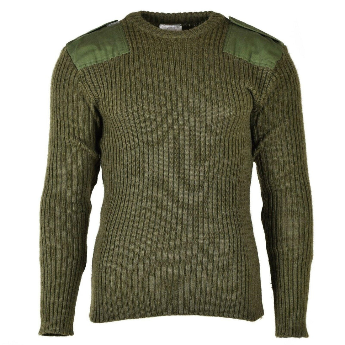 Original Belgisk armétröja Commando Jumper Green Olive Pullover Pure Wool