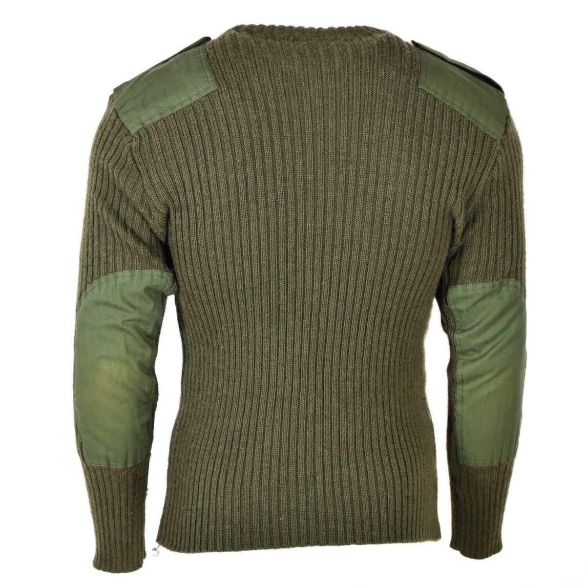 Original Belgisk armétröja Commando Jumper Green Olive Pullover Pure Wool