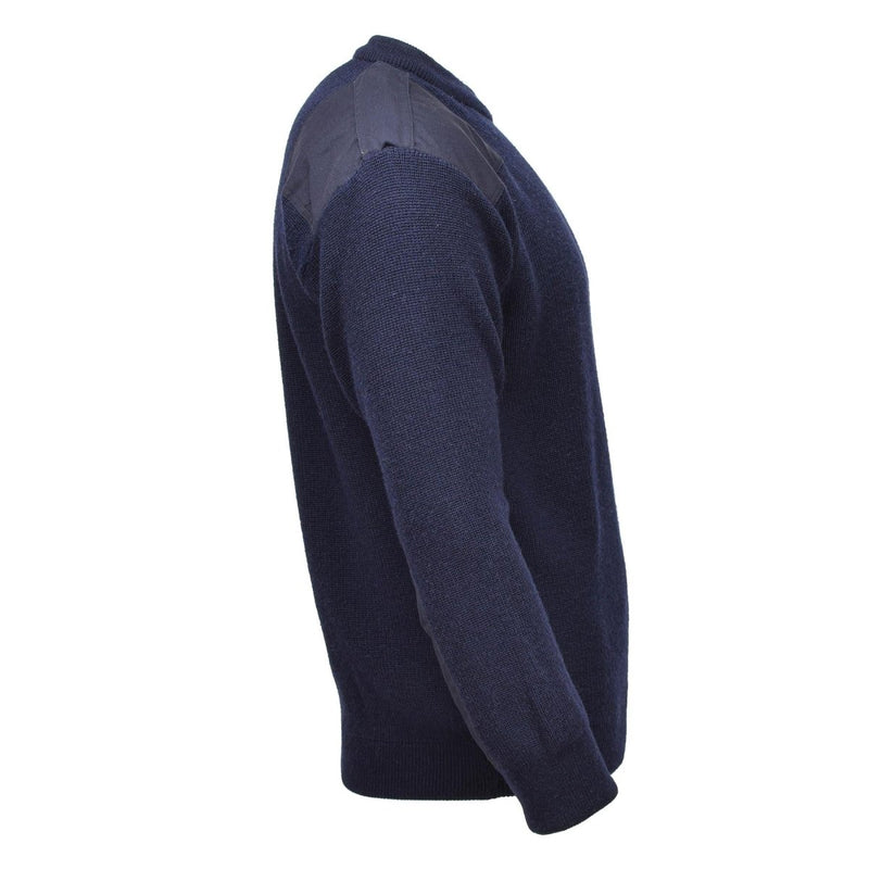 Navy blue sweater on a white background