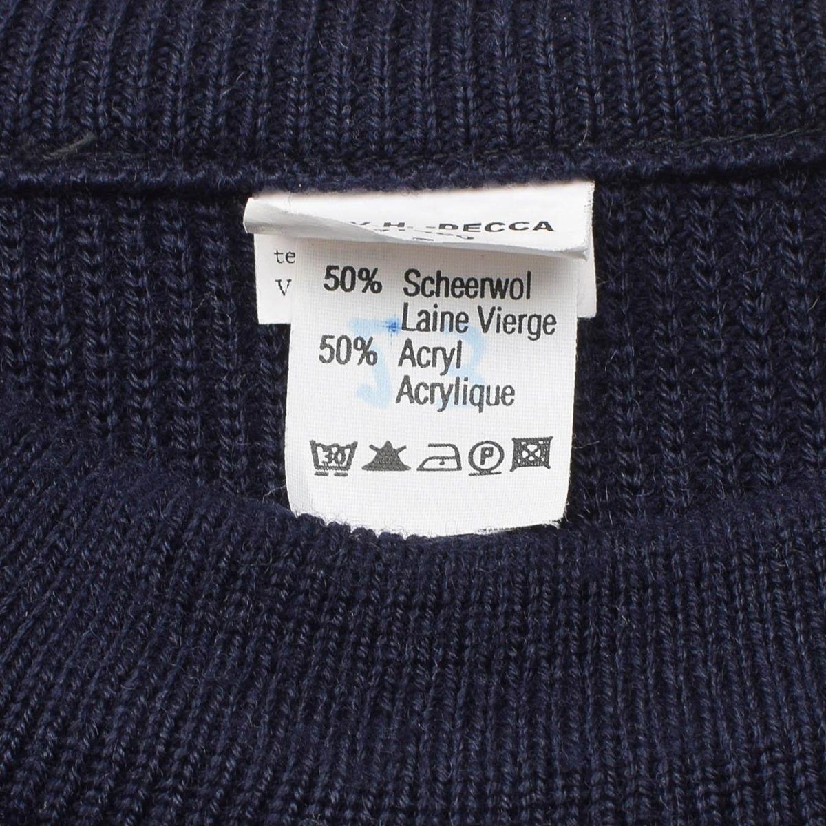 Original belgisk militär pullover varm stickad blå tröja arméöverskott nytt