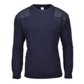 Original belgisk militär pullover varm stickad blå tröja arméöverskott nytt