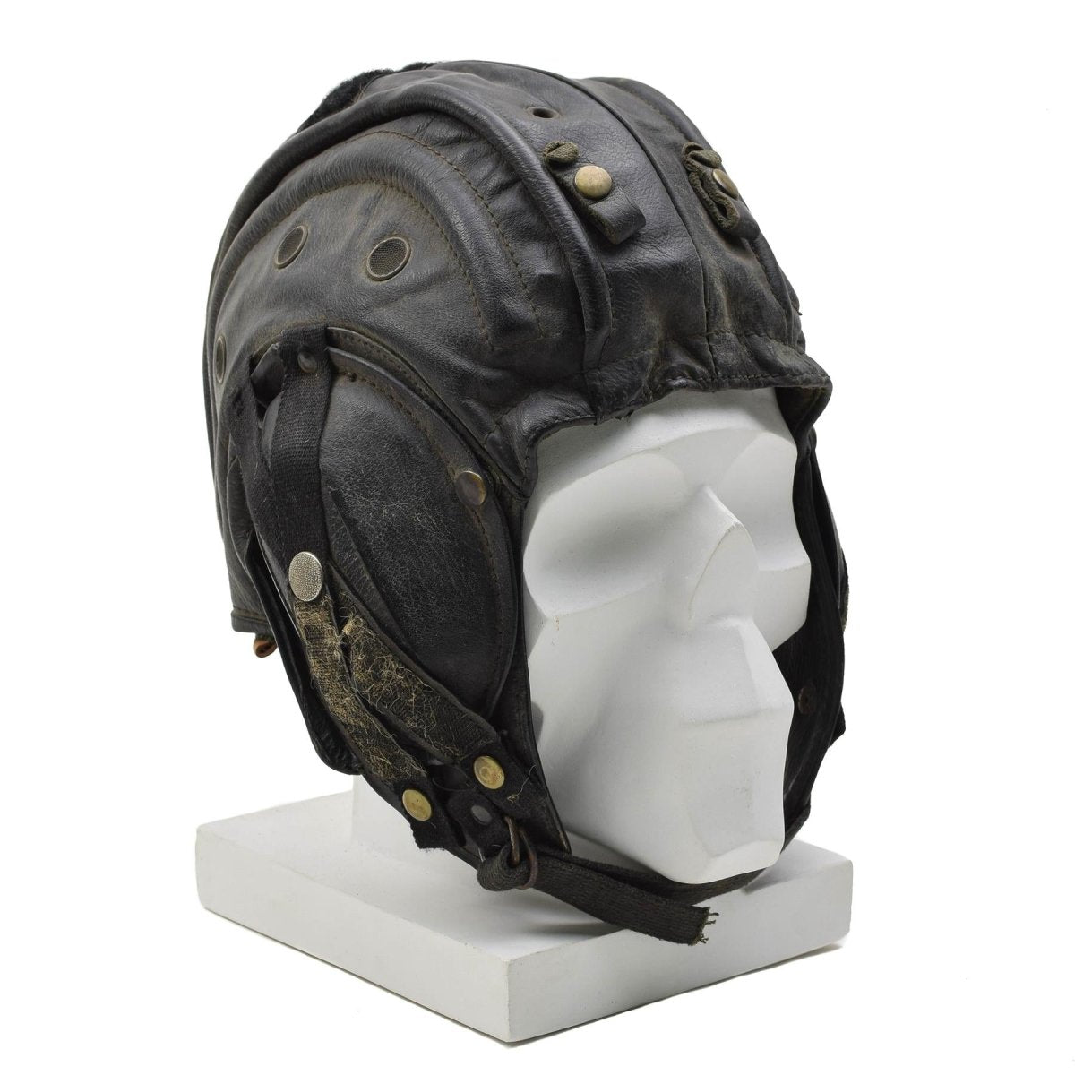 Original Belgien Military Tanker Safety Helmet Ear Head Protection Hat Black