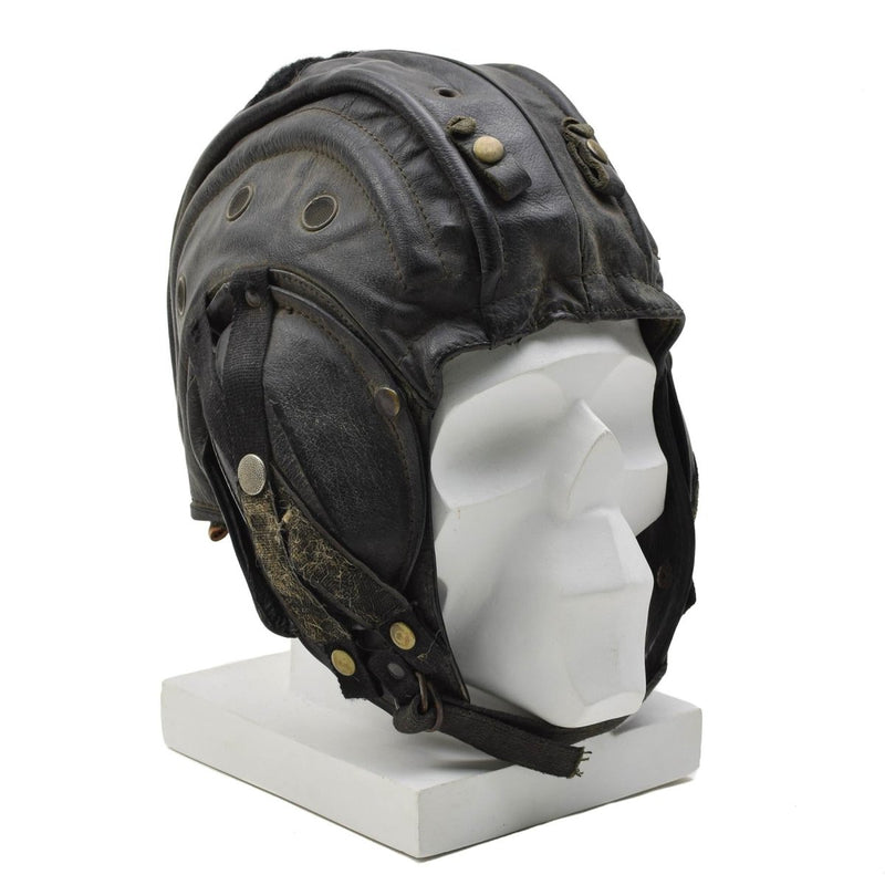 Original Belgien Military Tanker Safety Helmet Ear Head Protection Hat Black