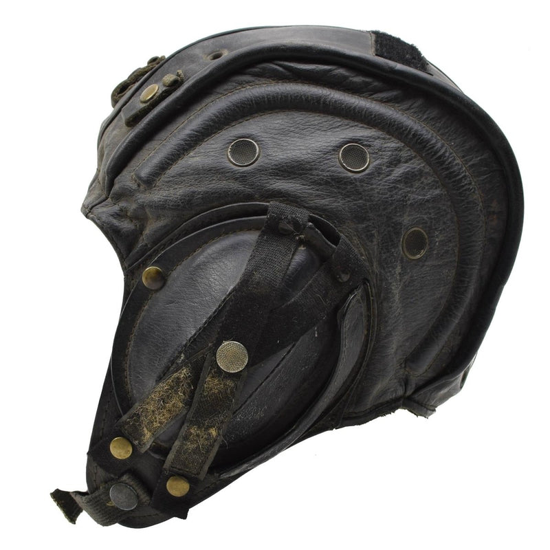Original Belgien Military Tanker Safety Helmet Ear Head Protection Hat Black
