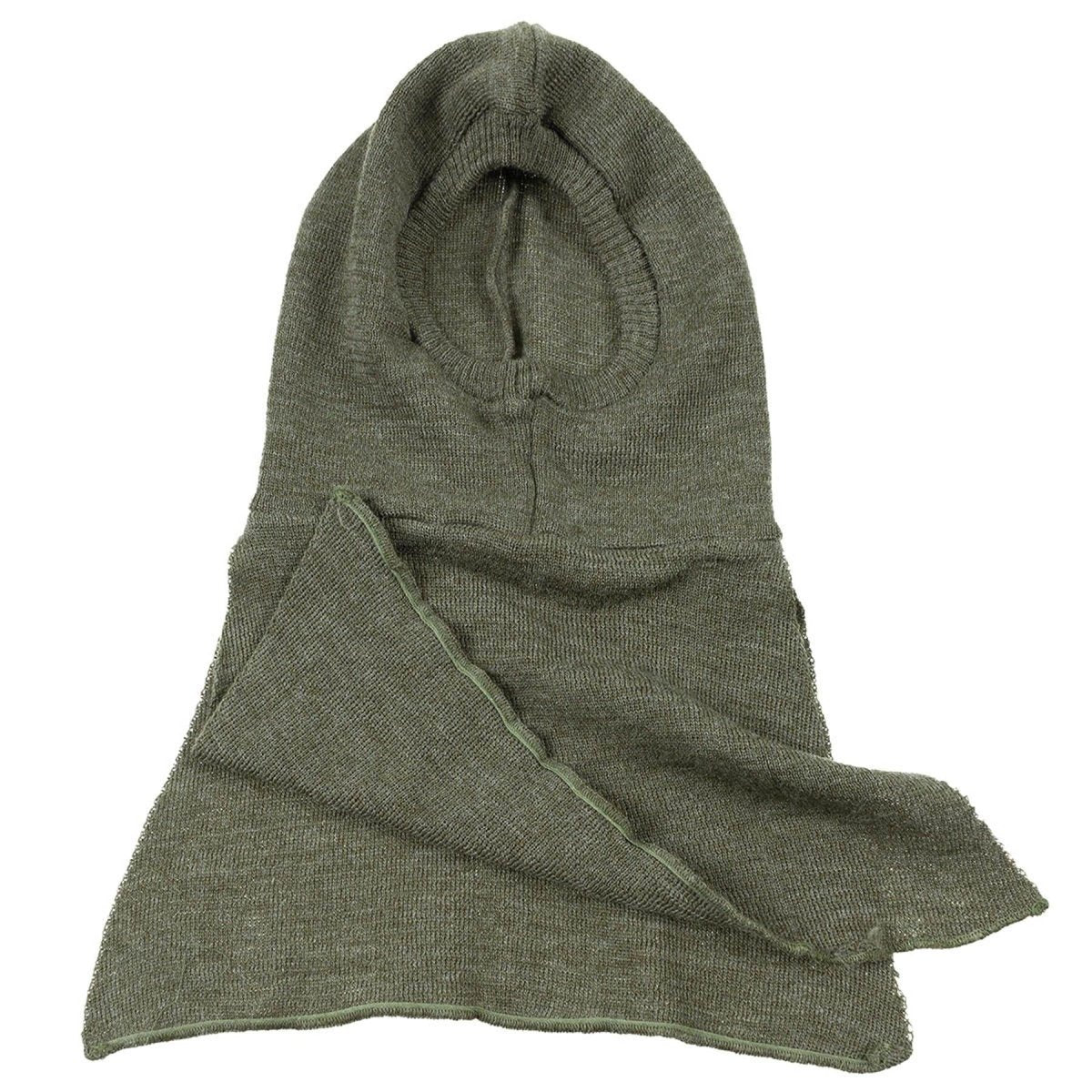 Original Belgien militär varm olivbalaclava huvudkläder ull rib stickad ny