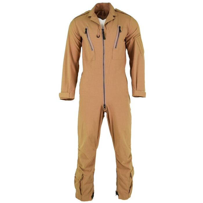 Beige British Army Aircrew MK 16 B RAF flygoverall i aramid med blixtlåsfickor och justerbara muddar