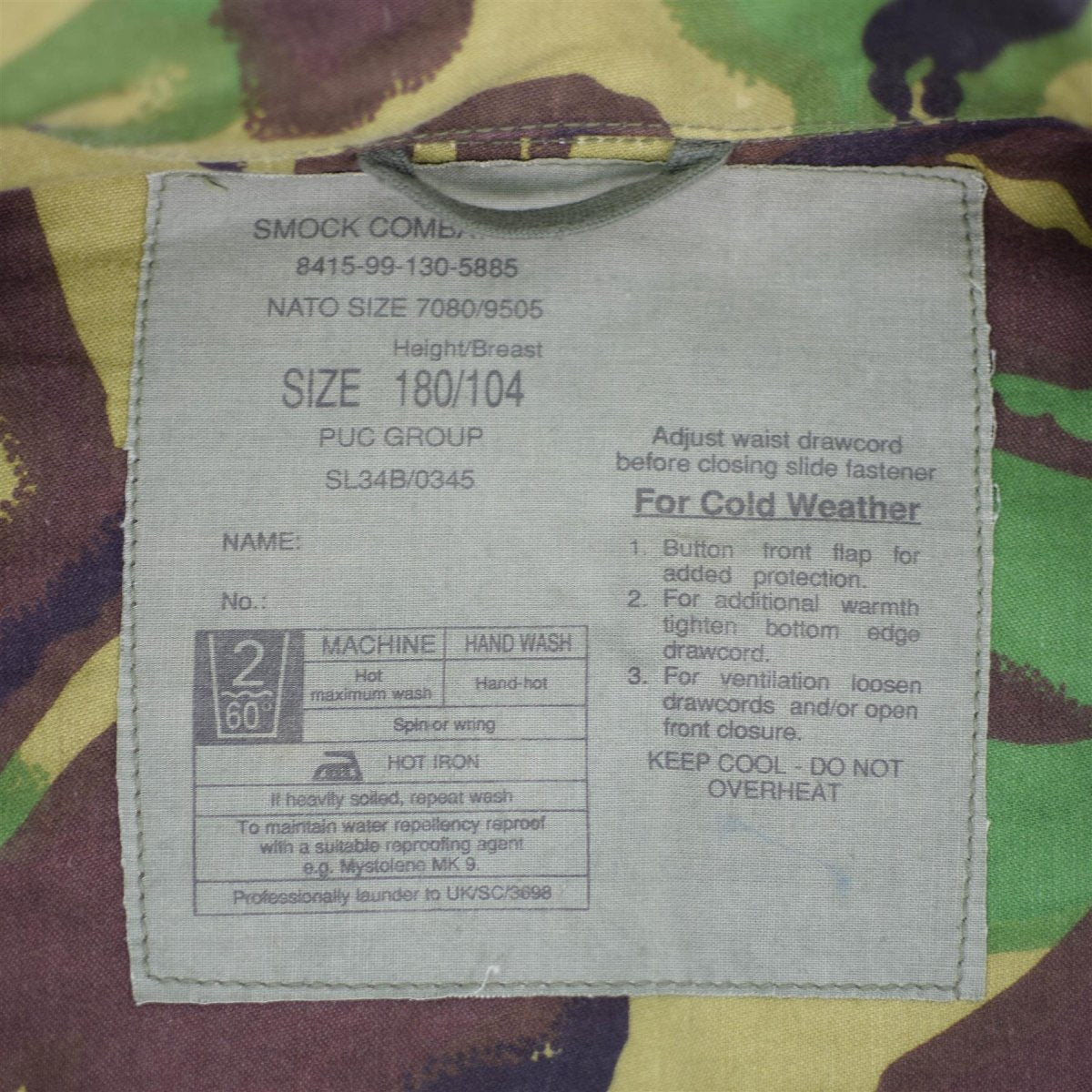 Original British Army Jacket BDU Combat Smock Cold Weather Parka Militär fråga