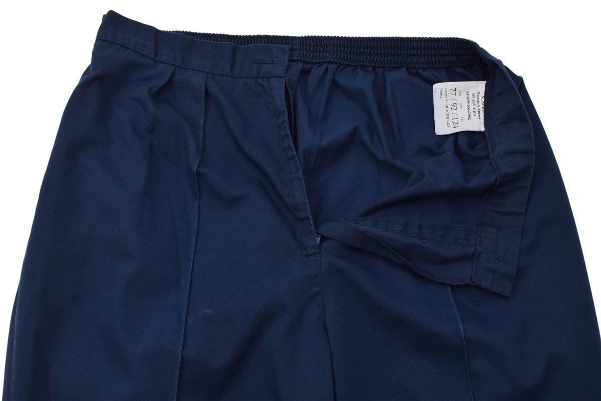 Original British Army Medic Trousers Plisserad front elastisk midja Marinblå