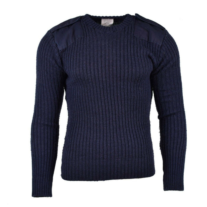 Original British Army Marinblå tröja Commando Jumper pullover Rundhalsad Ull - GoMilitar