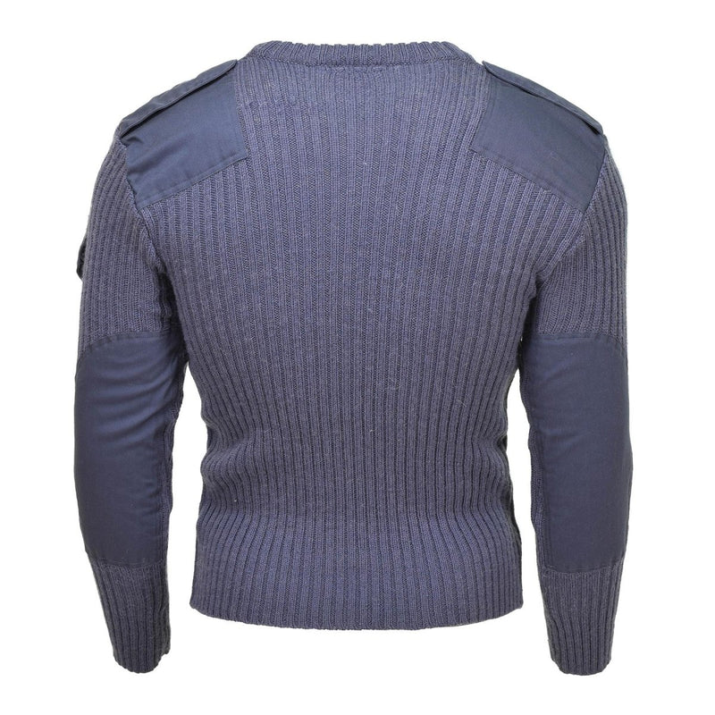 Original British Army Pullover Commando Jumper Blue Grey Sweater Wool