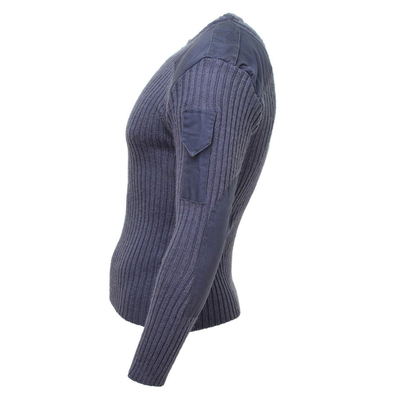Original British Army Pullover Commando Jumper Blue Grey Sweater Wool